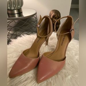 Lucky Brand Blush Leather Heels with Ankle Strap